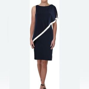 Ralph Lauren Blue Asymmetrical Sheath Dress